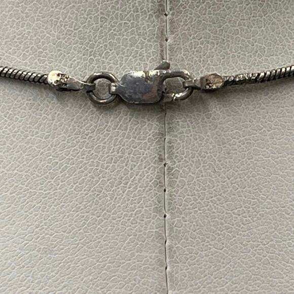 SF Sterling Silver Rectangular Shape Filigree Scroll Pendant and 925 Chain - Picture 5 of 9